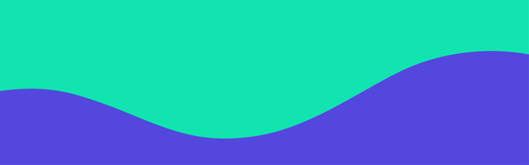 2色のウェーブの背景素材- シンプルでおしゃれな曲線のデザイン素材 - 16x5