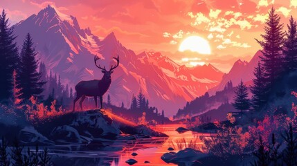 Fototapeta premium Untamed wilderness captured with a vision for future preservation