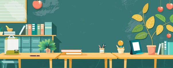 Back to school, health department giving wellness workshops, flat design illustration