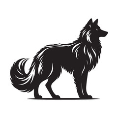 Black silhouette of wild wolf on a white background vector illustration