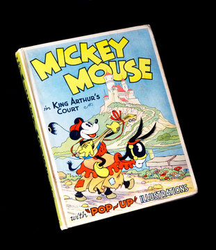 Fort Worth, Texas - June 30,2024  Mickey Mouse Pop-up book first edition printed in 1933.