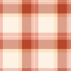 Decorate fabric texture plaid, suite vector background pattern. Multicolor check seamless tartan textile in red and old lace colors.