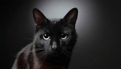 Obraz premium Spooky black cat from black shadow