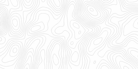 Vector white wave line geography landscape Topo contour map on white background. Geographic mountain relief diagram line wave carve pattern. Topographic world map contour lines map.