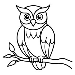 Black and White Owl Sketch for Tattoo and Stencil Art.