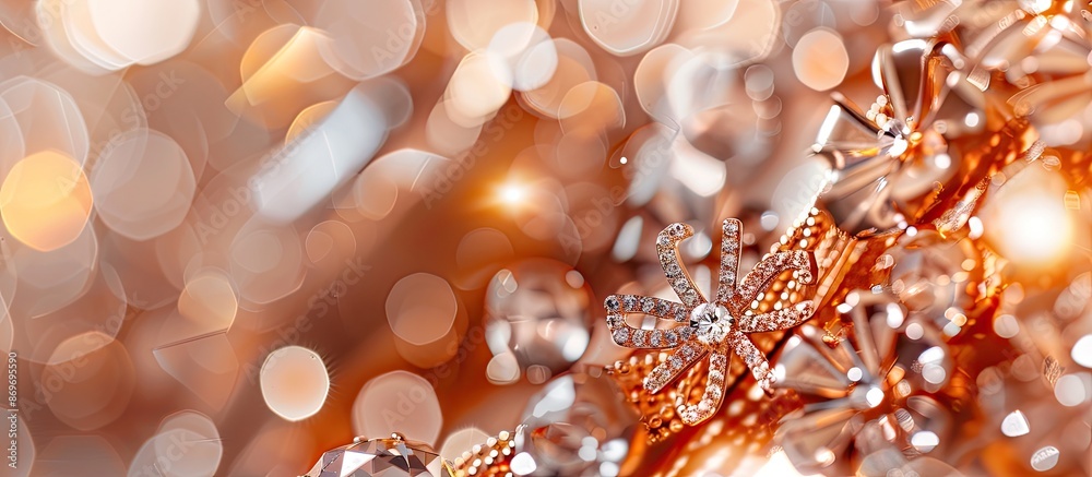 Poster jewelry displayed against a background with copy space image.