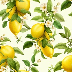 Lemon patterns wallpaper