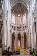 Interior of Saint Pierre et Saint Paul Cathedral in Nantes, France