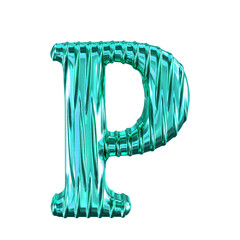 Fluted turquoise symbol. letter p