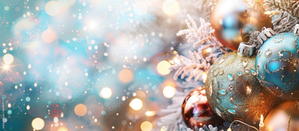 Aufkleber festive new year backdrop featuring christmas ornaments with room for a text overlay within the copy
