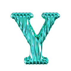 Fluted turquoise symbol. letter y