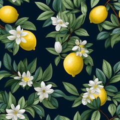 Lemon patterns wallpaper