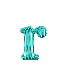 Fluted turquoise symbol. letter r