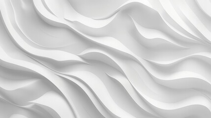 Obraz premium abstract seamless pattern of undulating white waves minimalist design subtle shadows clean lines monochromatic palette elegant flow
