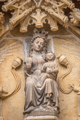 Obraz premium Exterior Sculpture on Saint Corentin Cathedral, Quimper, Brittany