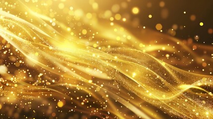 Naklejka premium Refined gold background with subtle waves and sparkles, tailormade for luxury presentation designs in advertising projects