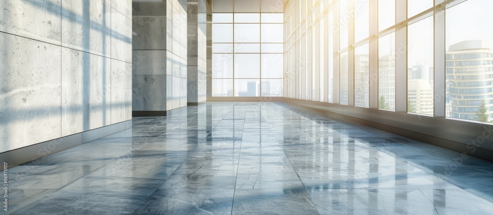 Leinwandbilder modern office building backdrop with empty floor and copy space image.