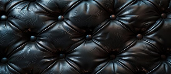 Fototapeta premium The black leather's texture is visible in the copy space image.