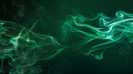 Abstract green smoke pattern, perfect for creative designs, backgrounds, and artistic visual elements.