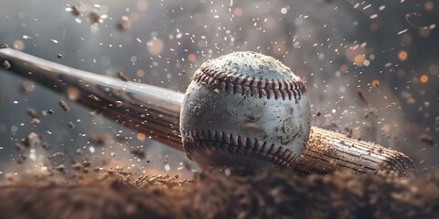 Capturing the Impact of a Baseball Bat in High-Speed Action. Concept Sports Photography, High-Speed Action, Baseball Shots, Impact Moment, Dynamic Sports Action