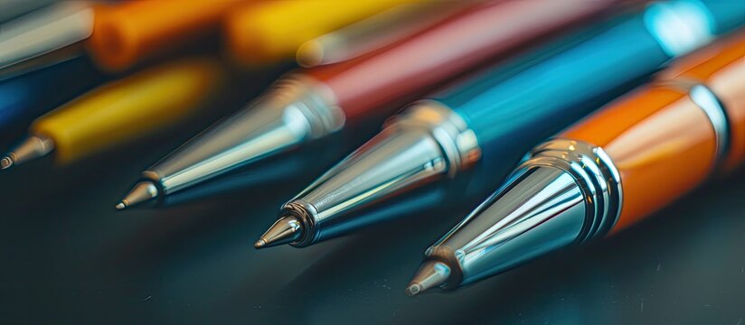 Personalize pens with your company's logo for a unique touch - perfect for a copy space image.