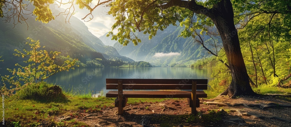 Poster Peaceful setting with ample copy space image.
