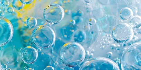 Bubbling Water with Skincare Serum - Abstract Beauty Concept. Concept Abstract Beauty, Skincare, Bubbling Water, Beauty Concept
