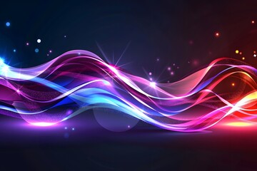 Naklejka premium Vibrant abstract waves of light creating a dynamic and colorful digital pattern