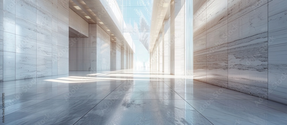 Aufkleber interior perspective of multiple buildings with a copy space image.