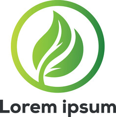 Leaf ecology vector logo design