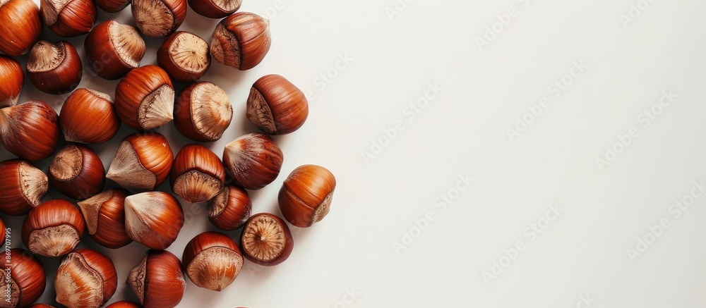 Poster Text composed of hazelnuts, with space for copying an image.