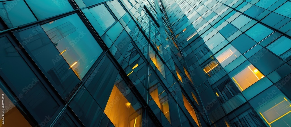 Poster modern architecture's exterior featuring a building abstract background, perfect for a copy space im