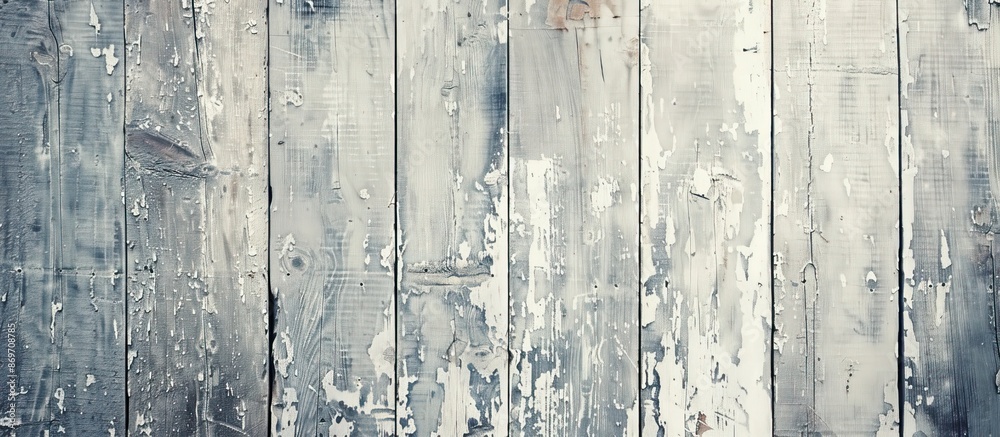 Poster Vintage background with rustic light gray wooden texture for a nostalgic feel, featuring a retro style for a copy space image.