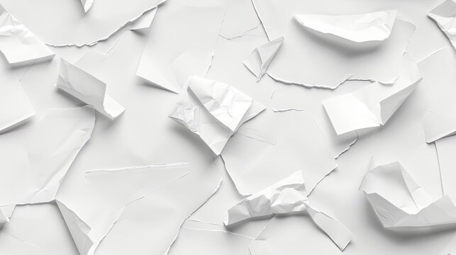 A close-up image of a crumpled piece of white paper, showing the texture and detail of the wrinkles SEAMLESS PATTERN