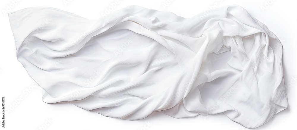 Aufkleber white background with crumpled fabric napkin, providing a copy space image.