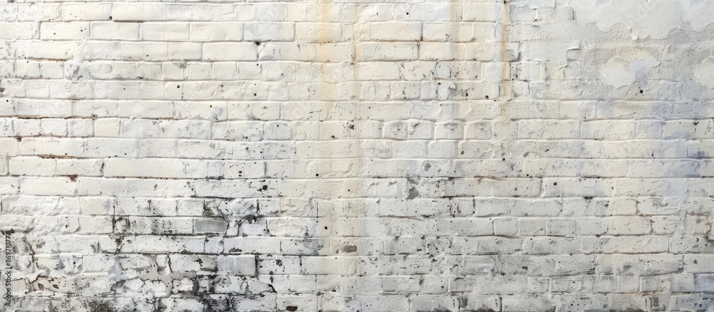 Poster background showing an aged, soiled white brick wall with copy space image.