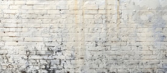 Fototapeta premium Background showing an aged, soiled white brick wall with copy space image.