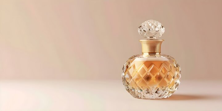 Crystal perfume bottle mockup on a luxurious isolated background with transparency. Concept Product Mockup, Luxury Background, Perfume Bottle, Crystal, Transparency