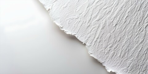 Texture of white Japanese mulberry paper from a top-down perspective with space for text. Concept Japanese Mulberry Paper, Top-Down View, Text Space, White Texture
