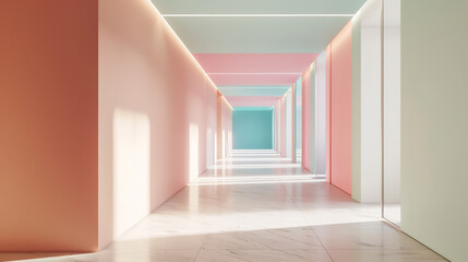 Fototapeta premium light modern hallway in pastel colors