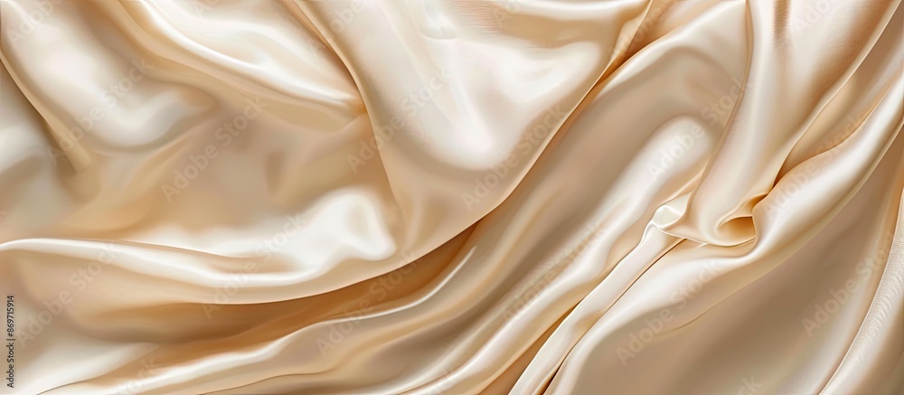 Poster smooth luxury satin silk cloth texture in beige or light brown tones adorns the background with a mi