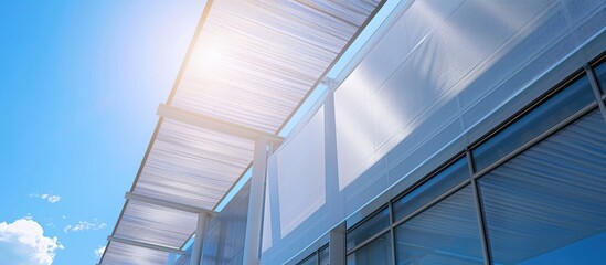 The sunblind shields against bright sunlight, providing shade and comfort during the day while offering a perfect copy space image.