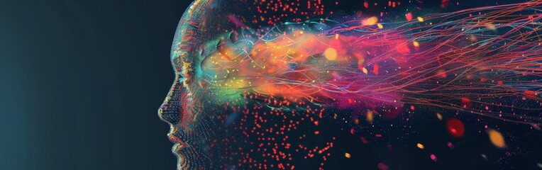 Digital Thoughts Exploding in Colorful Streams