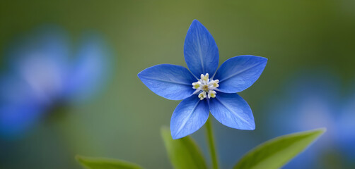 Delicate blue flower blooming in the garden