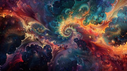 A kaleidoscope of colors swirling and twirling, composing a Symphony of Spectrum that fills the canvas with enchanting melodies.