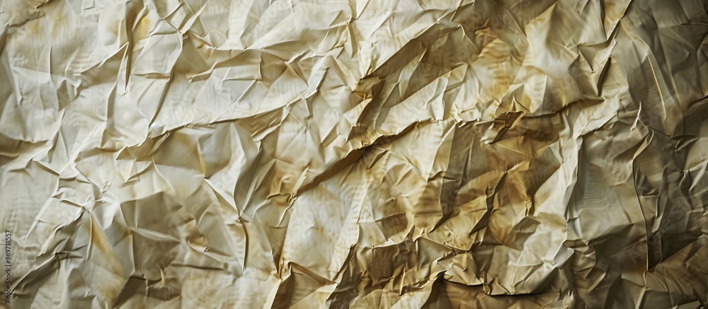 Fototapete image featuring unprimed artist's canvas with a coarse grain texture, crumpled in a vignette style, 