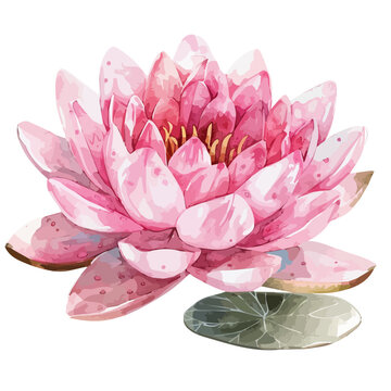 recommend clip art: Watercolor of lotus flower, isolated on a white background, and lotus flower vector