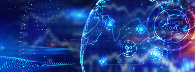 Obraz premium Business goal concept.Business, Technology, Internet and network concept. 3d illustration