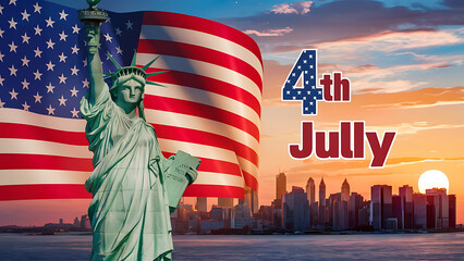 Naklejka premium on blue background. USA country federal patriotic holiday. Vector