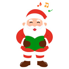 happy santa claus singing christmas choirs